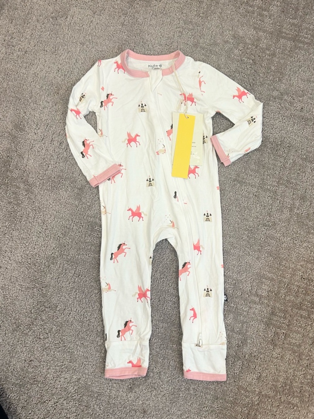 NWT Kyte Baby Unicorn Zip Romper